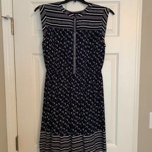 Loft Navy Stripe & Floral Dress